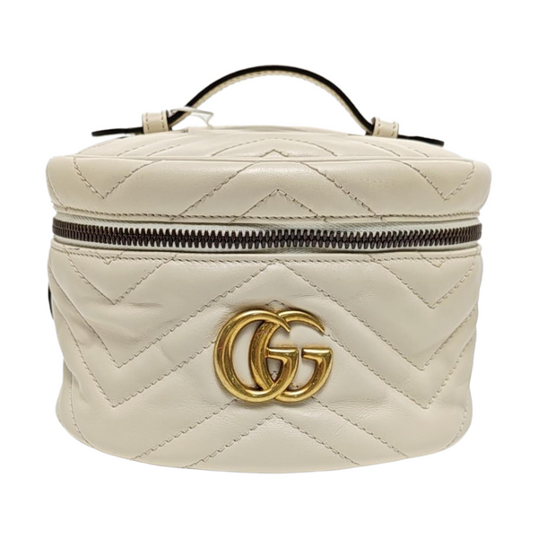 GG Marmont Mini Quilted Calfskin White