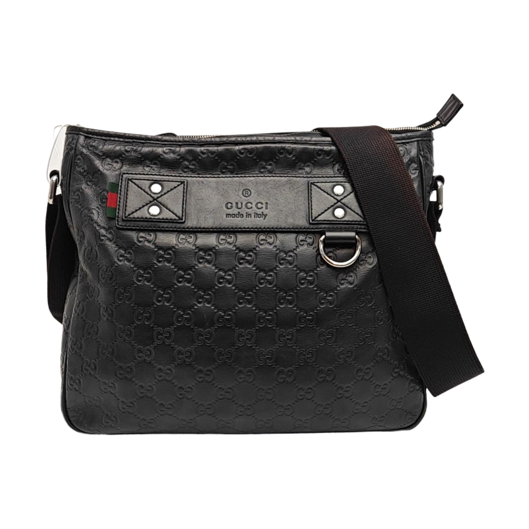 Monogram Calfskin Shoulder Bag Black