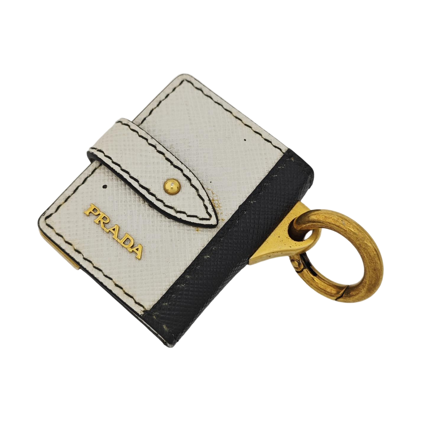 Leather Bag Charm White