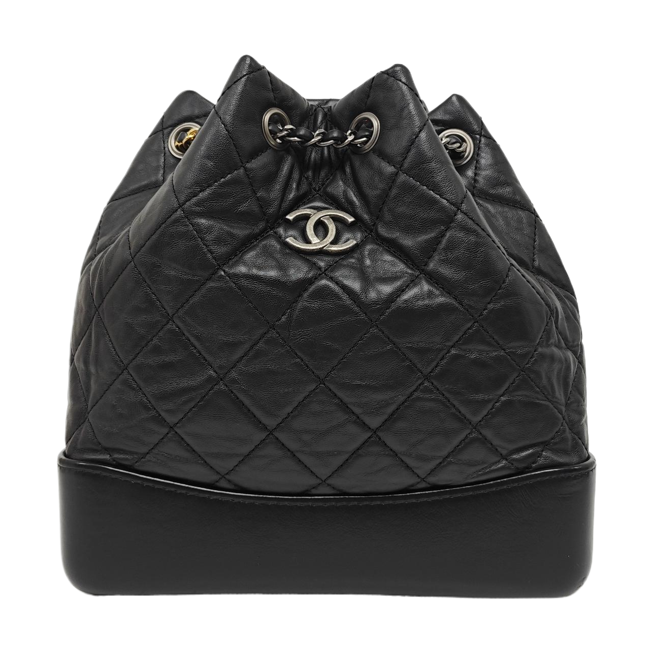 GABRIELLE Small Quilted Calfskin Black