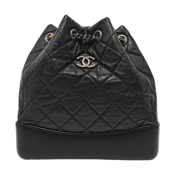 GABRIELLE Small Quilted Calfskin Black