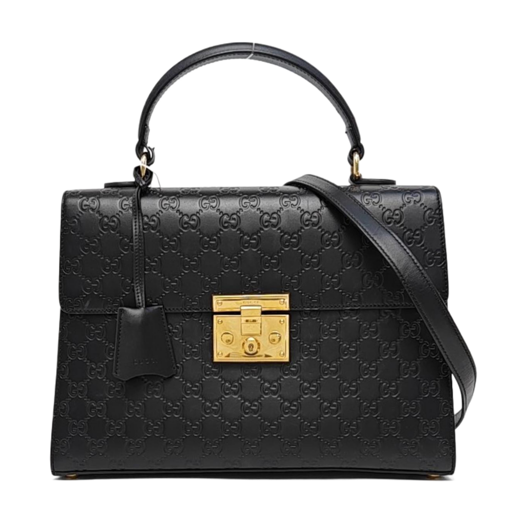 Padlock Medium Monogram Calfskin Black