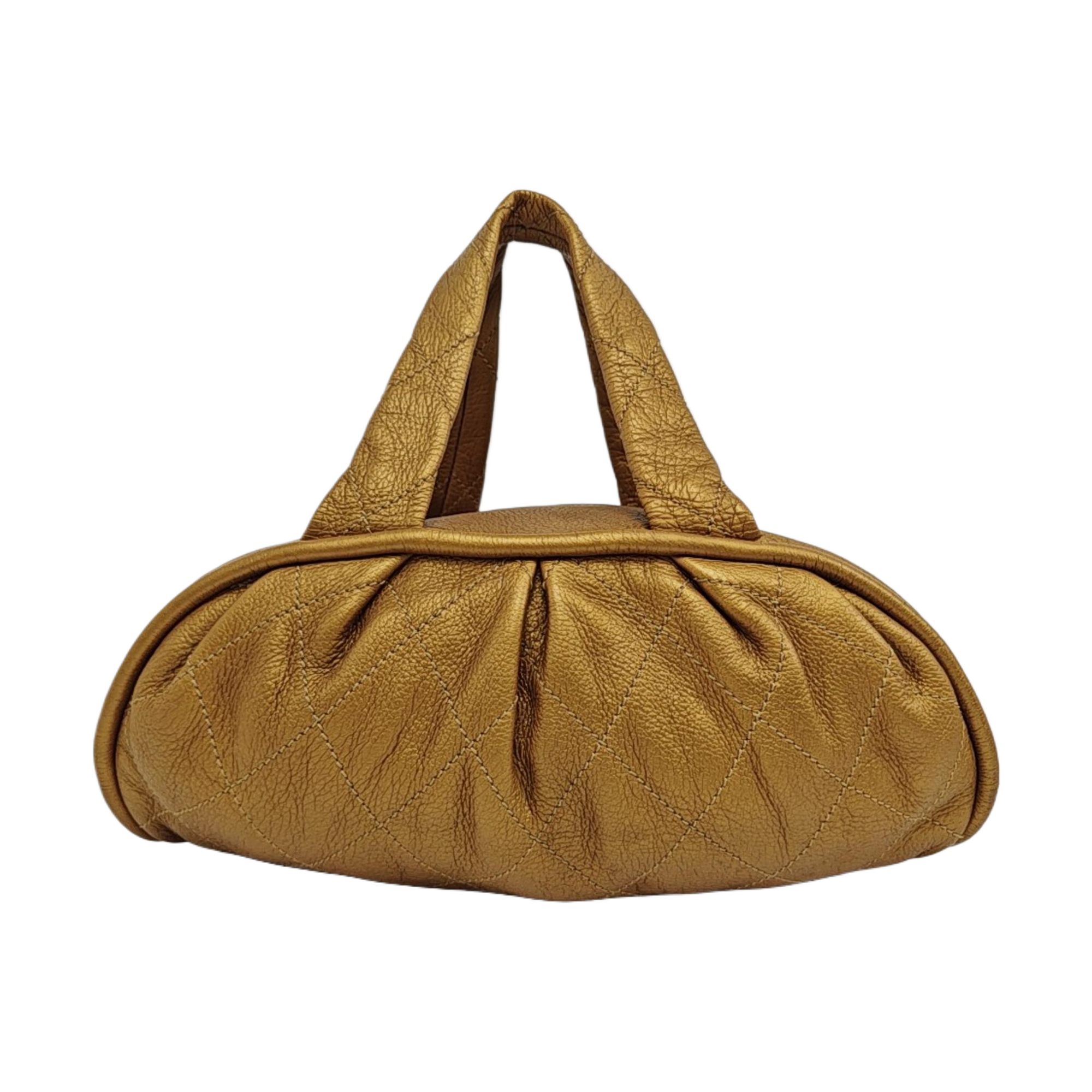 Quilted Deer Leather Gold