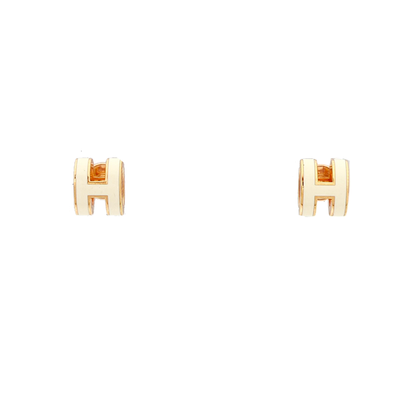 Pop H Metal Rose Gold Stud Earrings