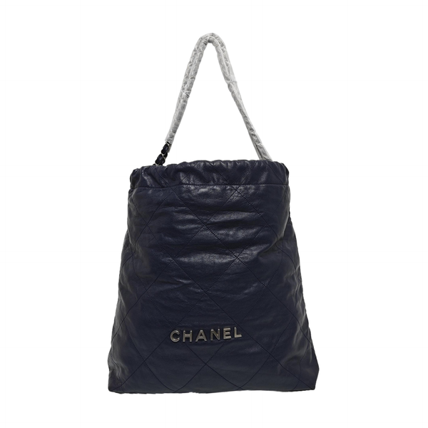 CHANEL 22 Large Quilted Calfskin Blue