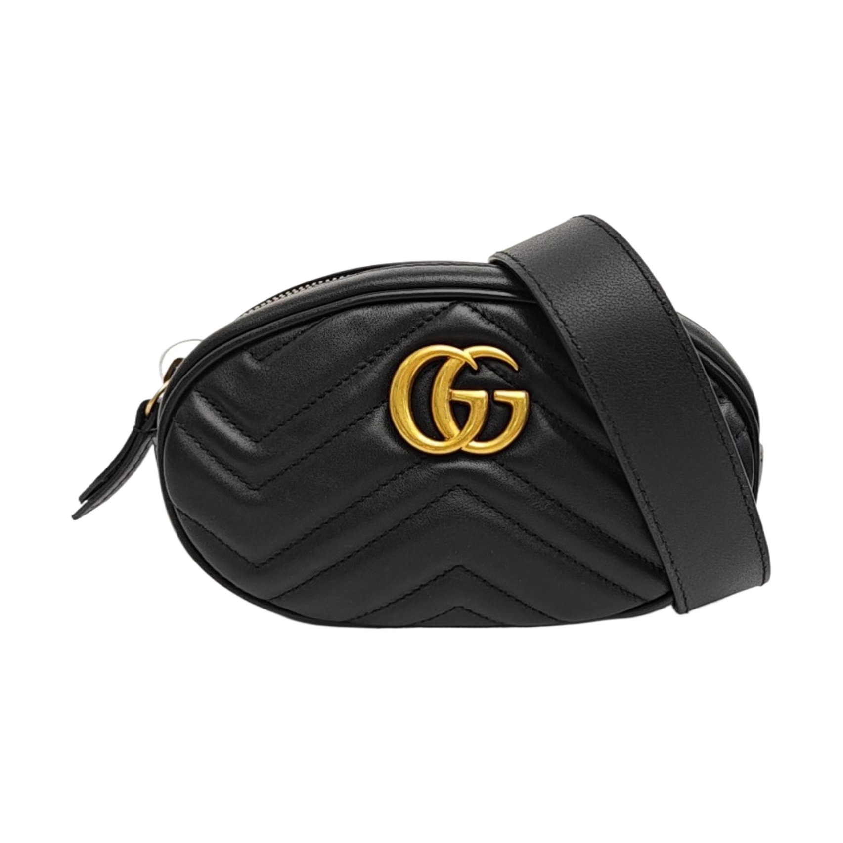 GG Marmont Super Mini Quilted Calfskin Black