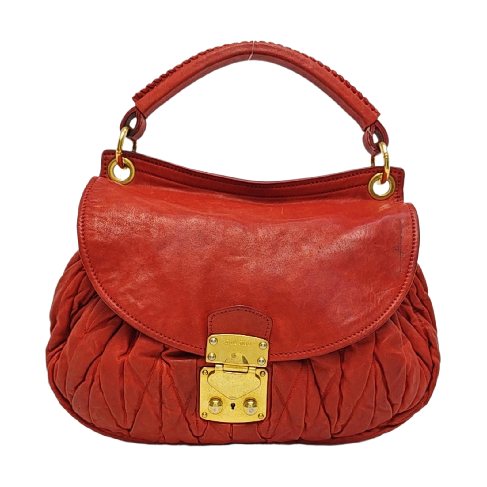 Miu Coffer Quilted Lambskin Red