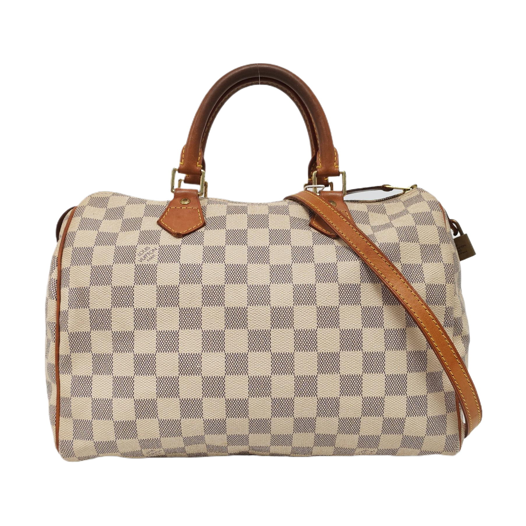 SPEEDY 30 Damier Azur Coated Canvas White