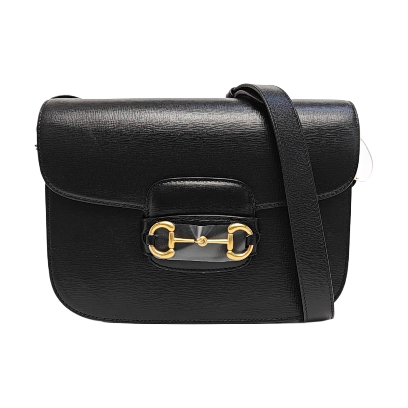 Authenticated pre-owned  Horsebit 1955 Medium Calfskin Black - Shoulder Bag at Looply