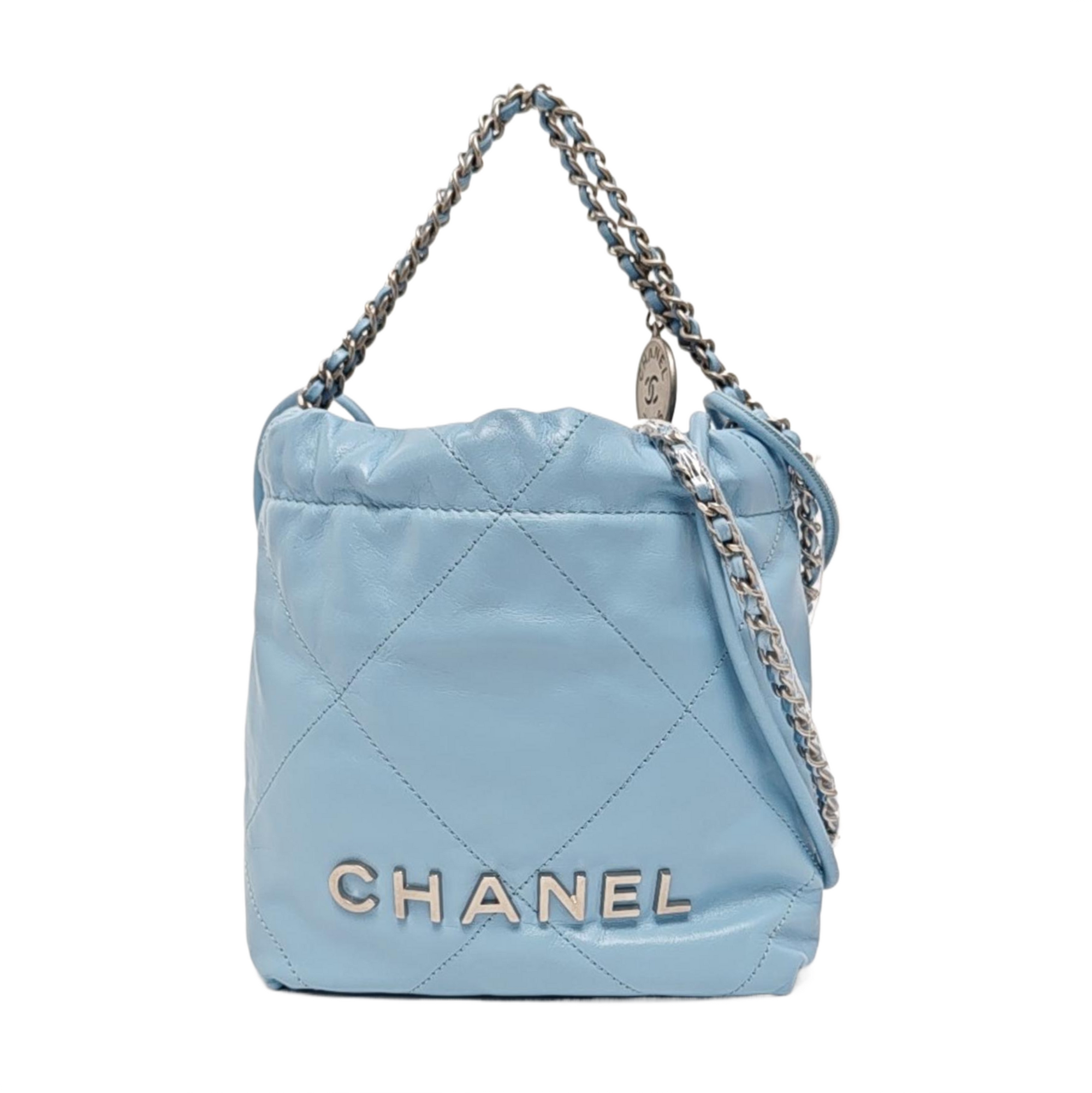 CHANEL 22 Mini Quilted Calfskin Blue