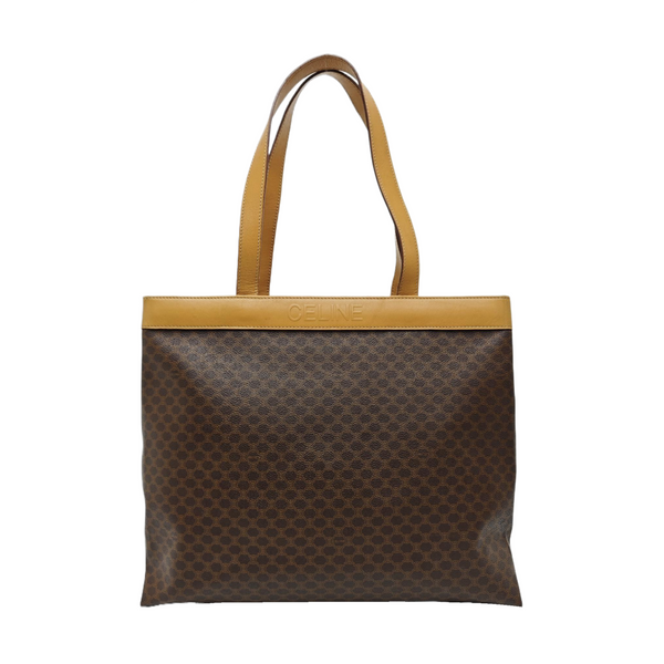 Coated Canvas Tote Bag Brown