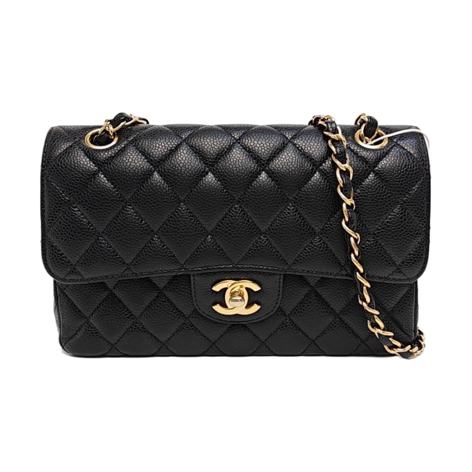 CLASSIC FLAP Small Quilted Grained Calfskin Black