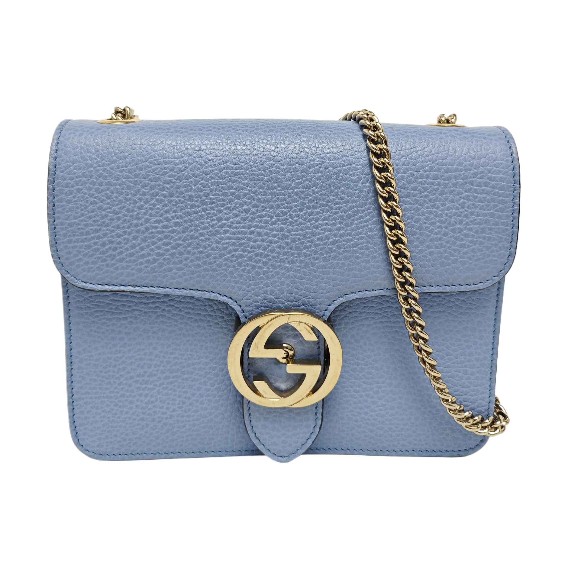 Interlocking G Small Calfskin Blue