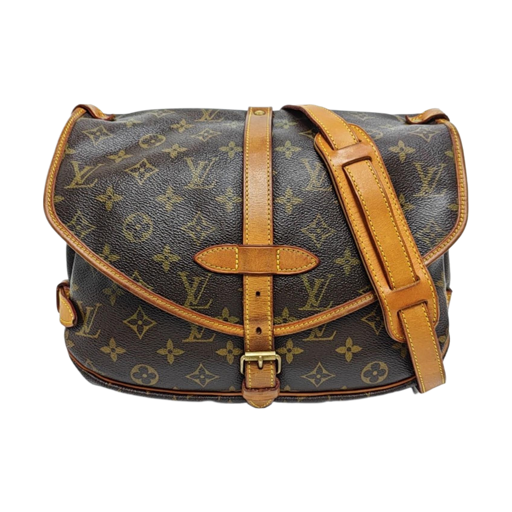 SAUMUR 30 Monogram Coated Canvas Brown