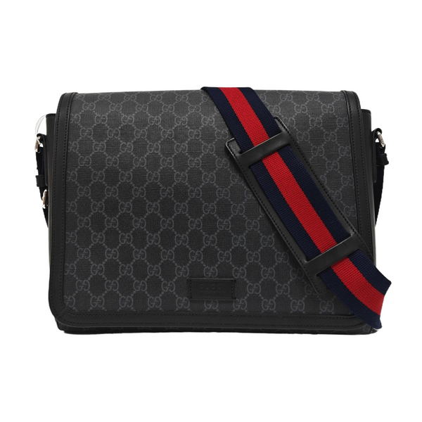 Monogram Coated Canvas Shoulder Bag Black