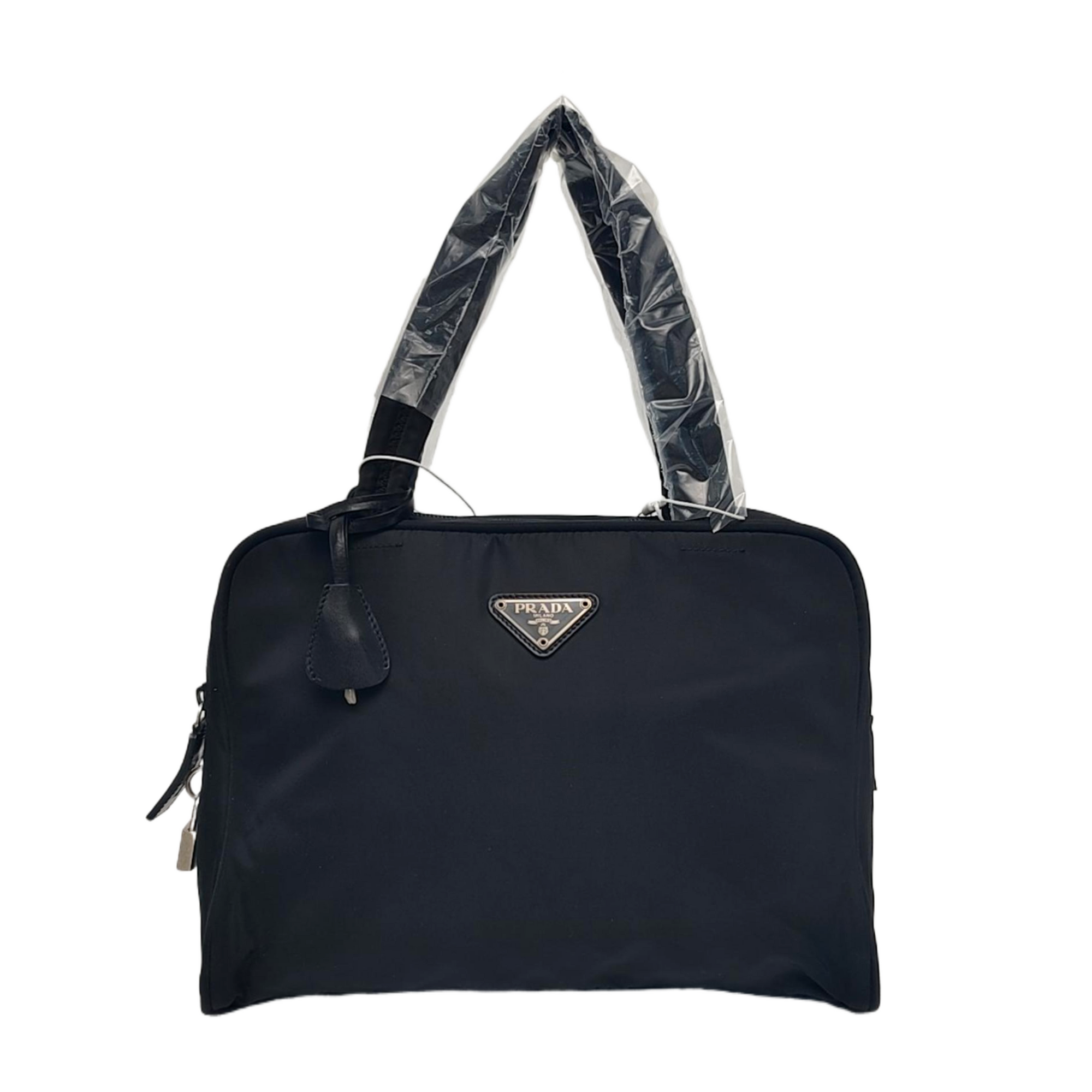 Nylon Top Handle Bag Black