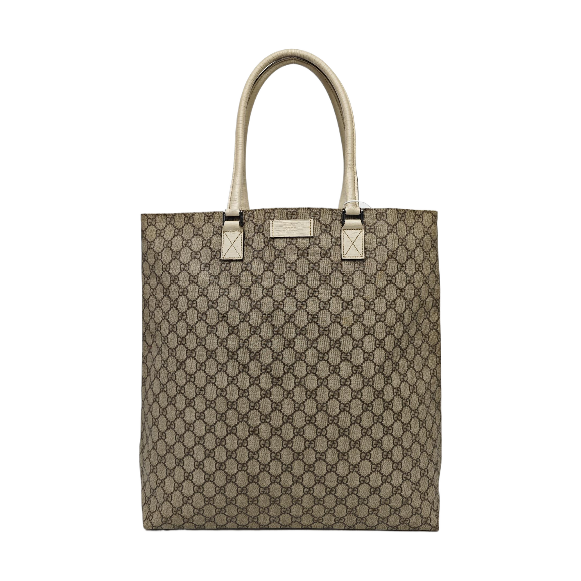 Monogram Coated Canvas Tote Bag Beige