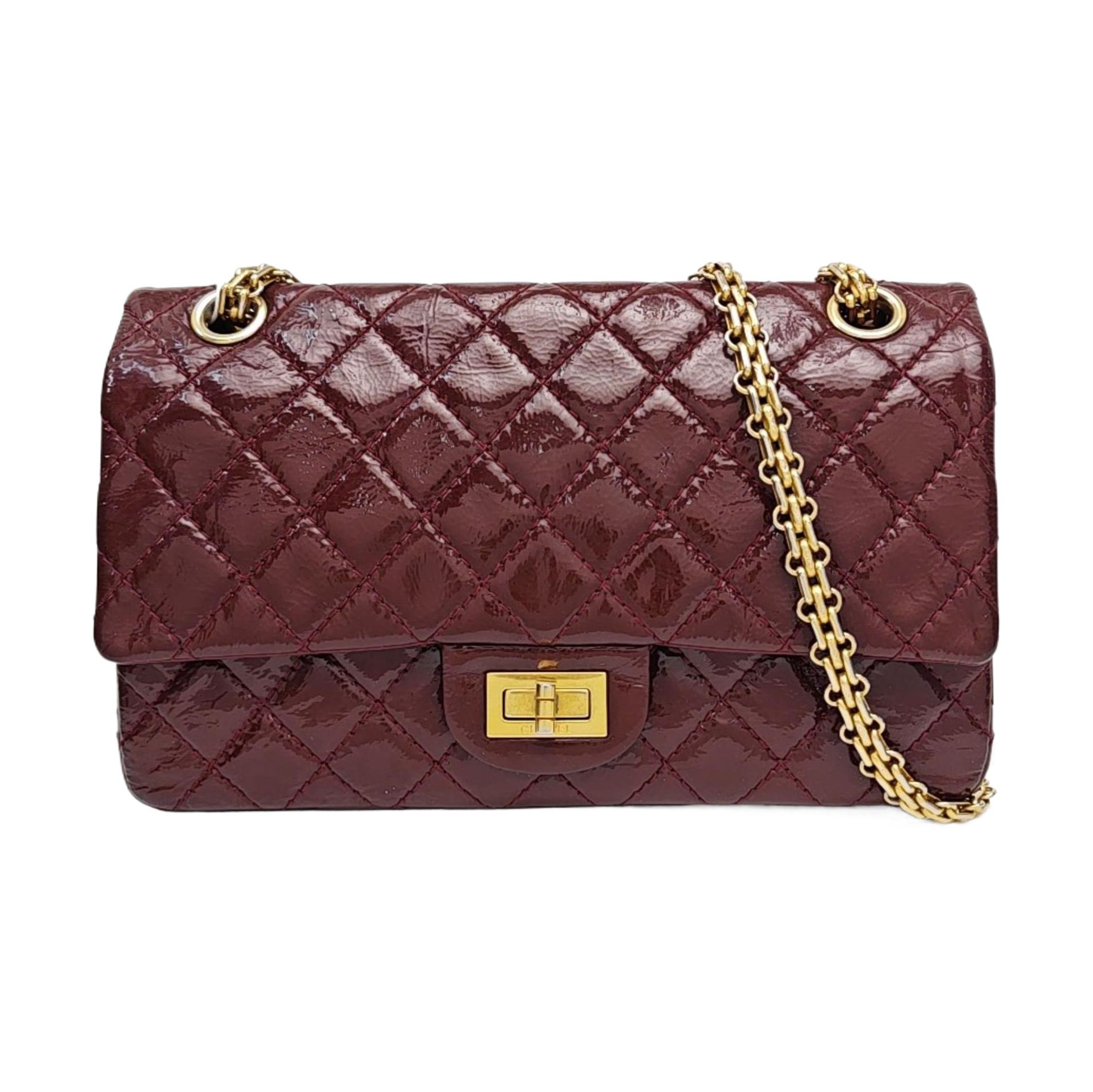 2.55 225 (small) Quilted Patent Leather Red