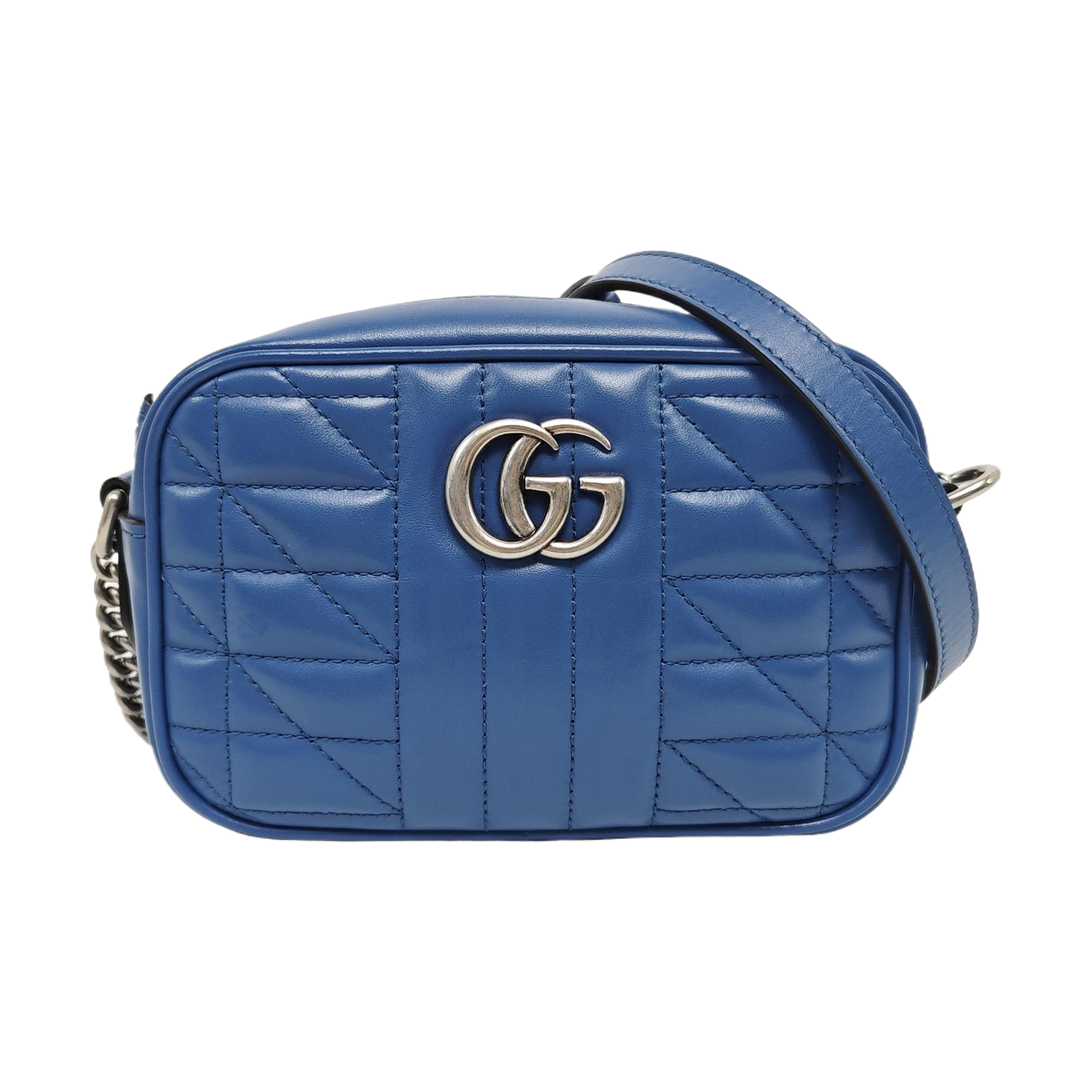 GG Marmont Mini Quilted Calfskin Blue