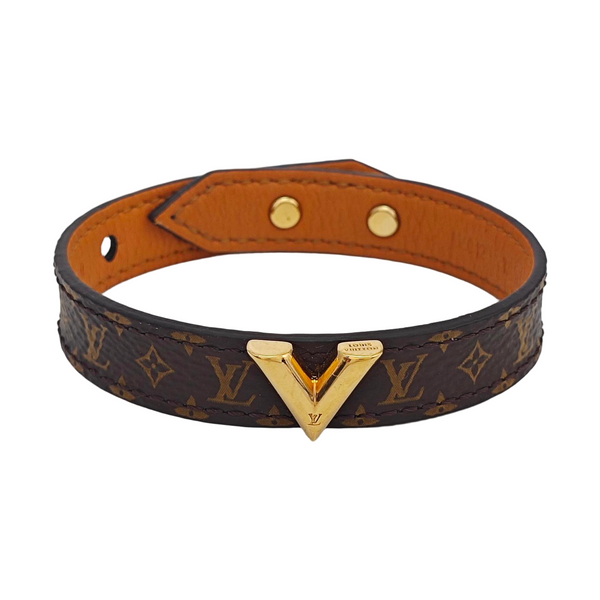 ESSENTIAL V Leather Brown Bangle