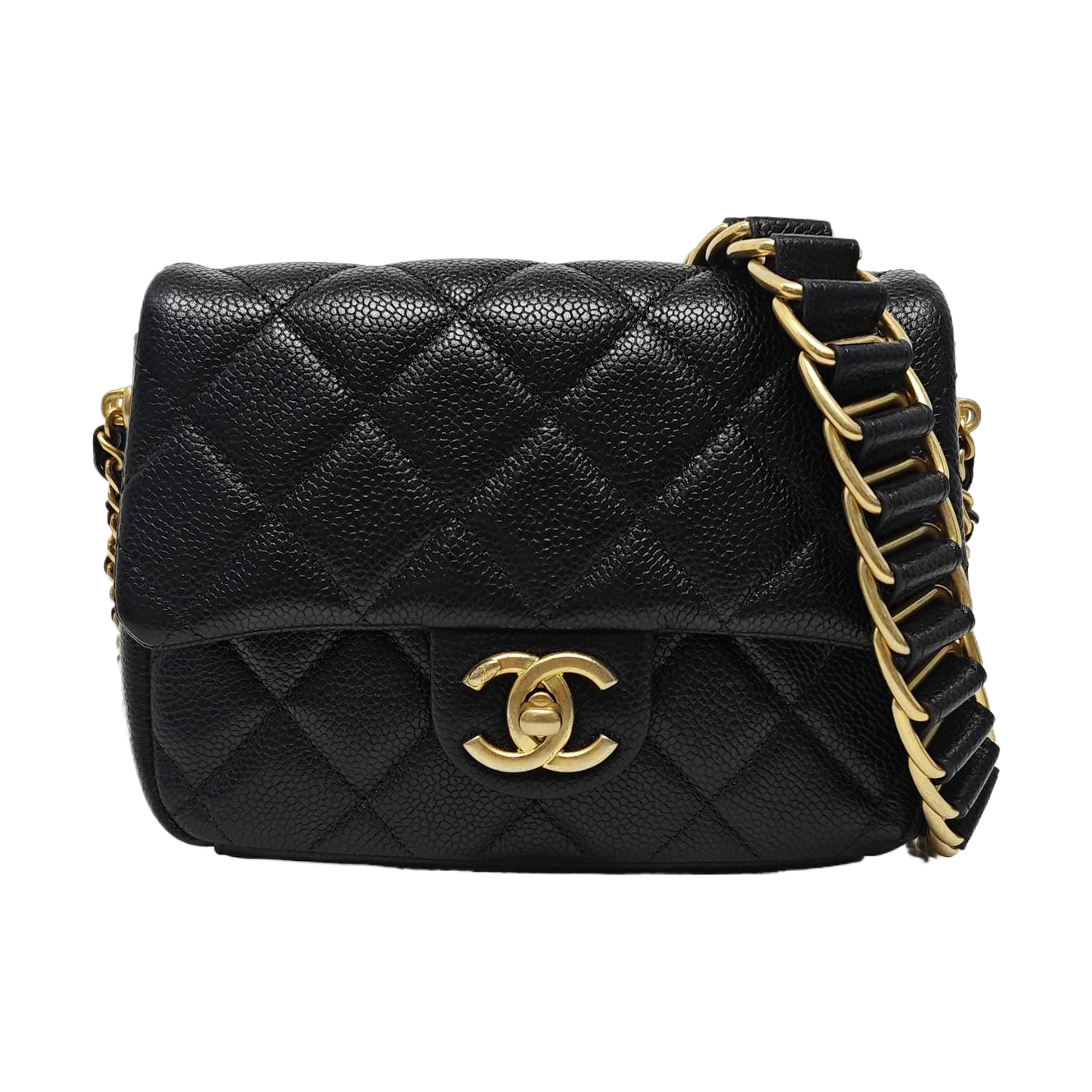 CLASSIC FLAP Mini Quilted Grained Calfskin Black
