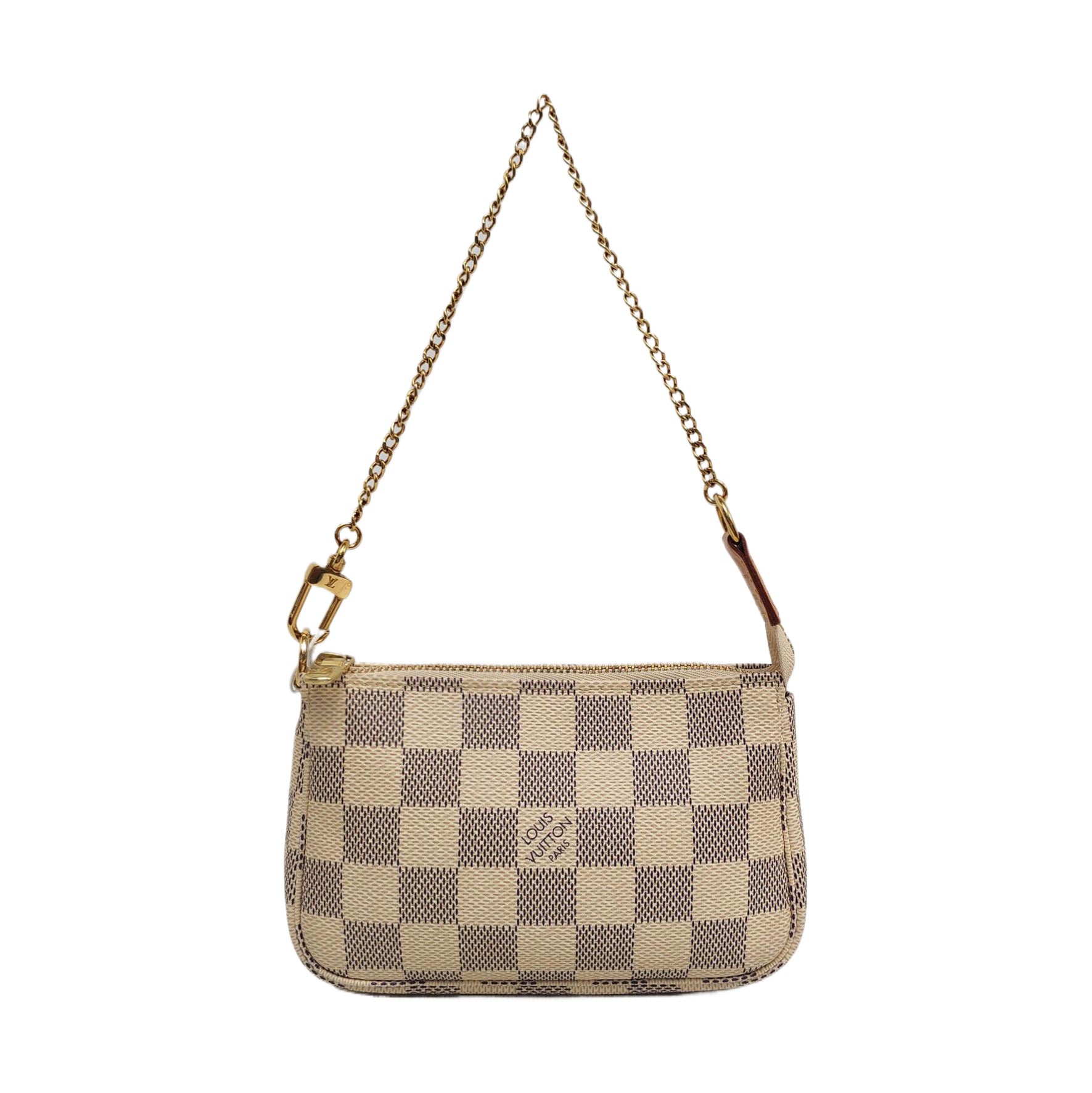 Authenticated pre-owned  ACCESSOIRES Mini Damier Azur Coated Canvas White - Top Handle Bag at Looply