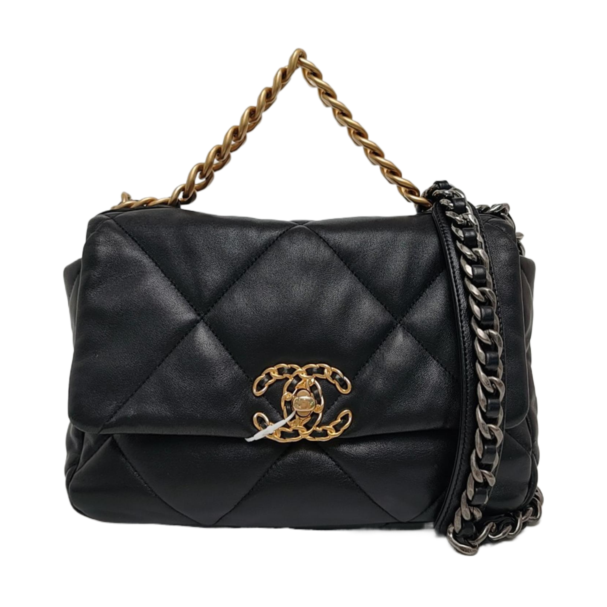 CHANEL 19 Pequeño Piel de Cordero Acolchada Negro