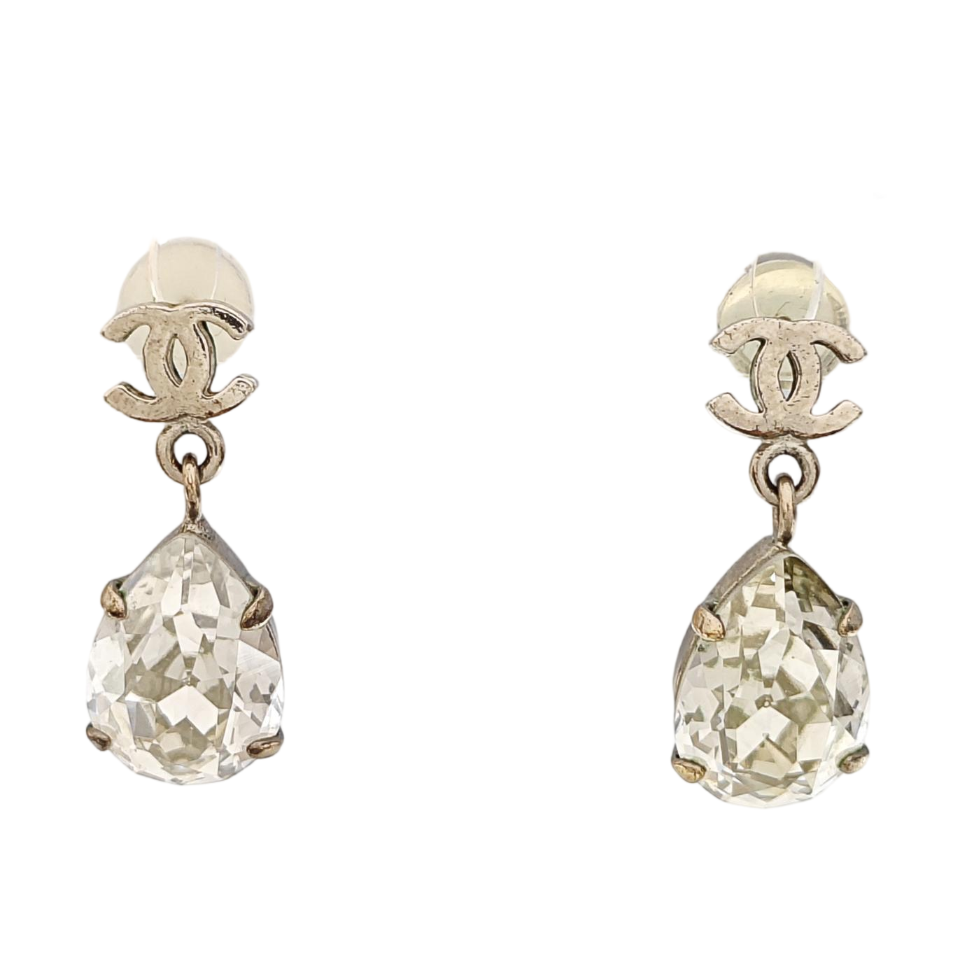 CC Logo Metal Silver Earrings