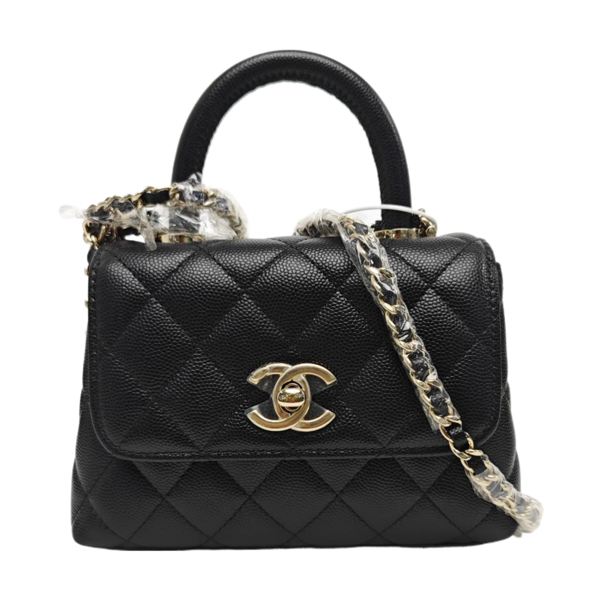 COCO HANDLE Grained Calfskin Black