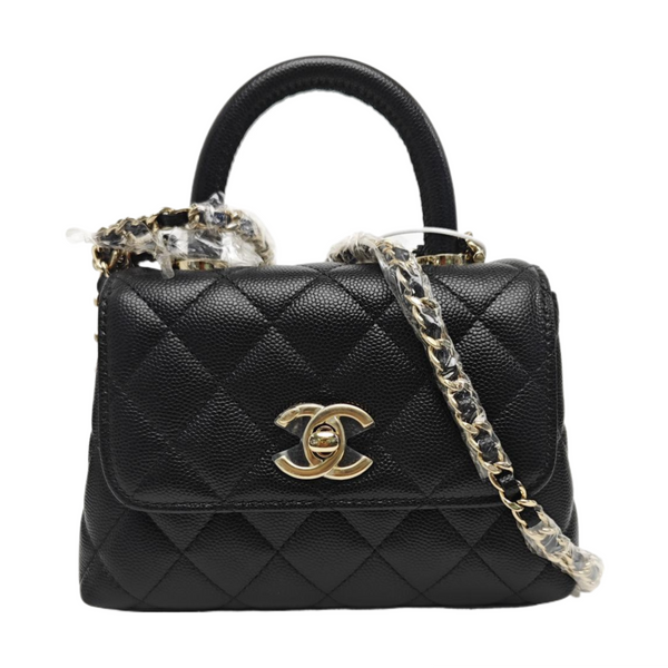 COCO HANDLE Grained Calfskin Black