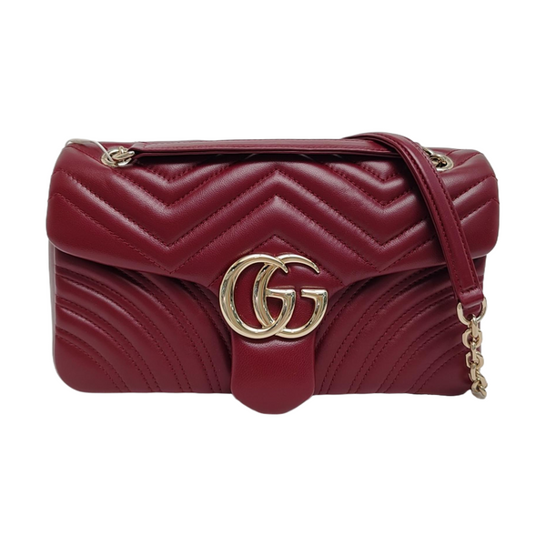 GG Marmont Medium Quilted Lambskin Red