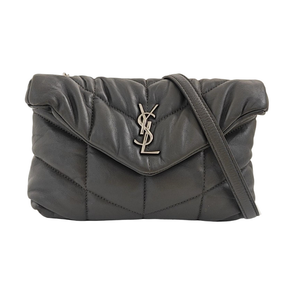 LOULOU Small Quilted Lambskin Gray