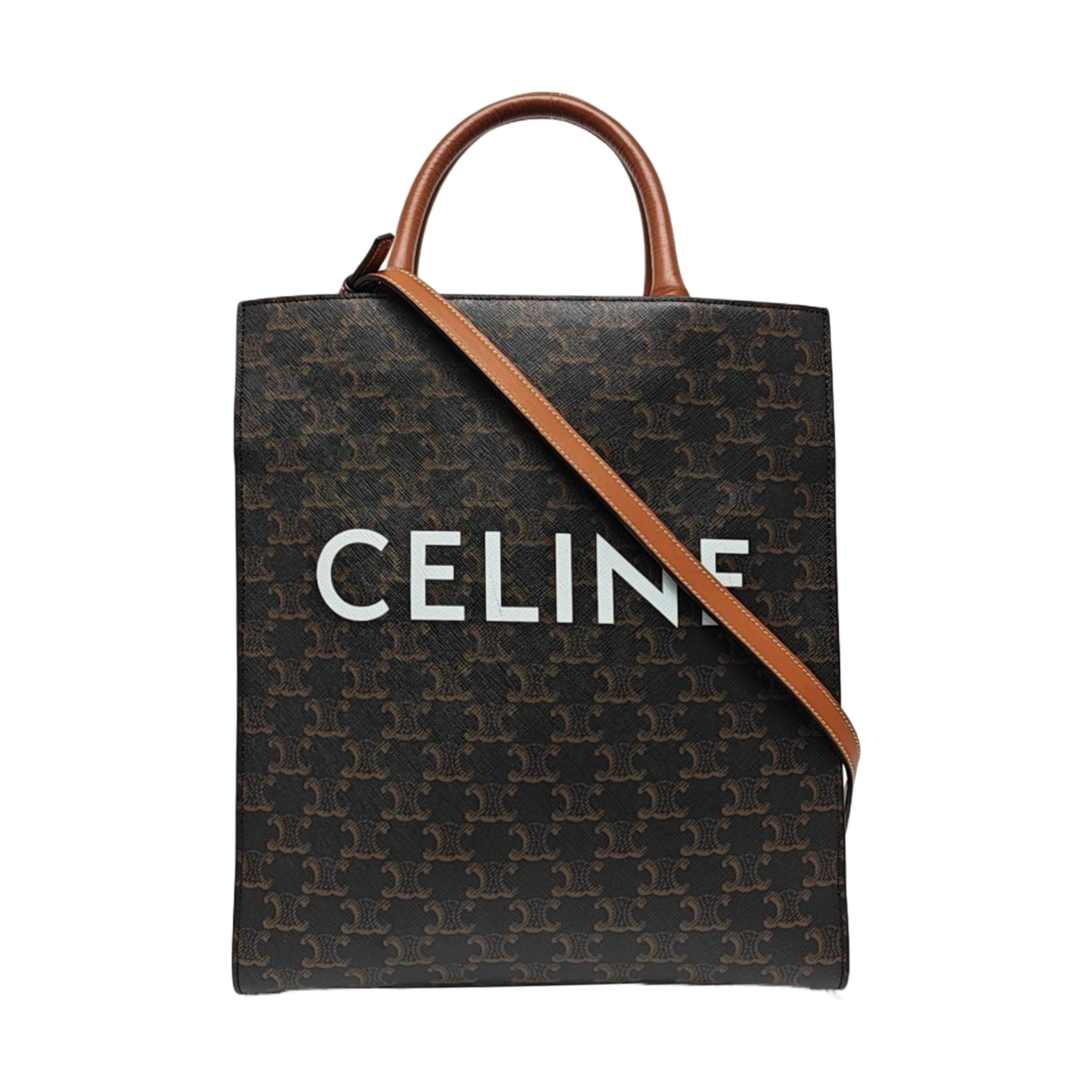 CABAS CELINE Small Coated Canvas Brown