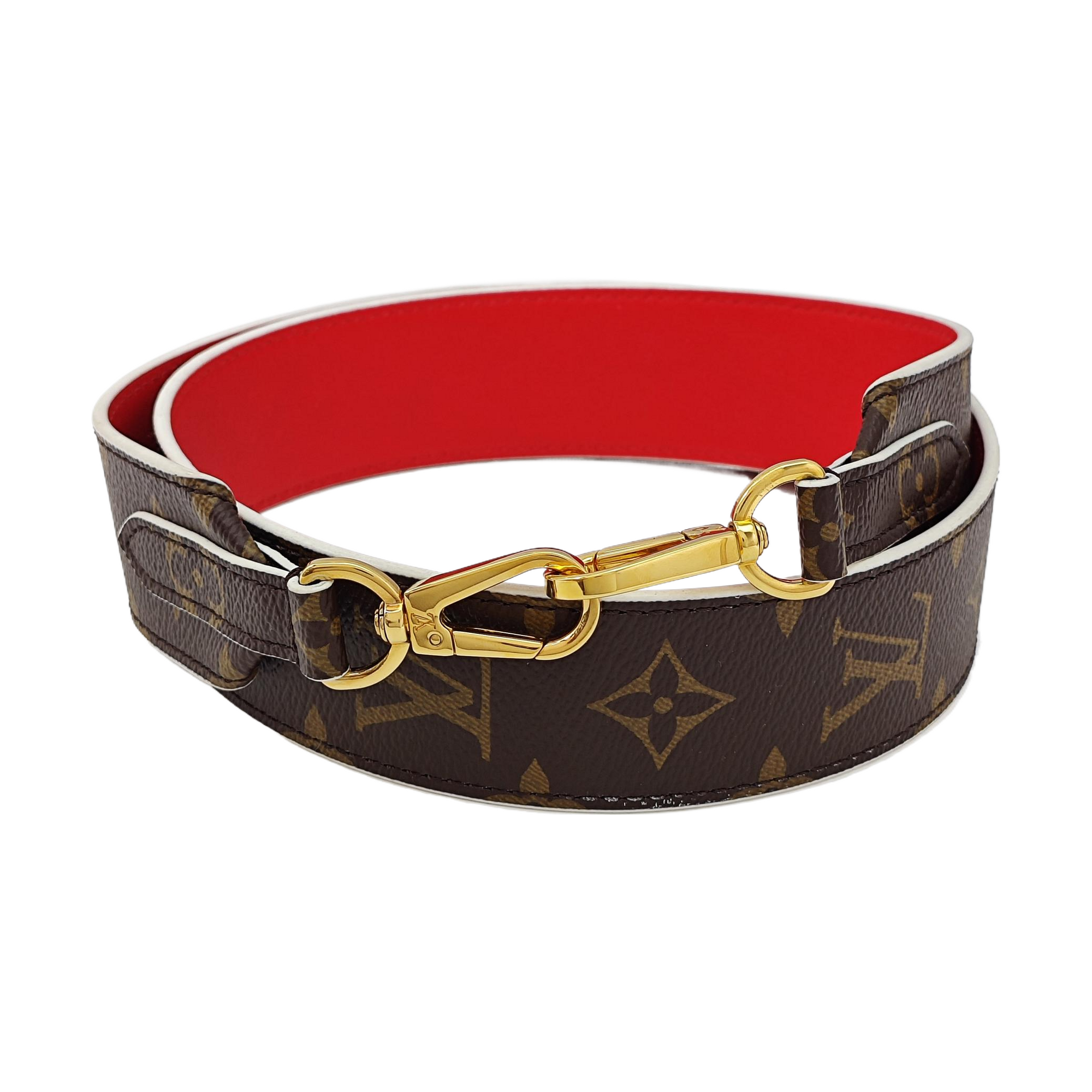 Monogram Coated Canvas Bag Strap Brown
