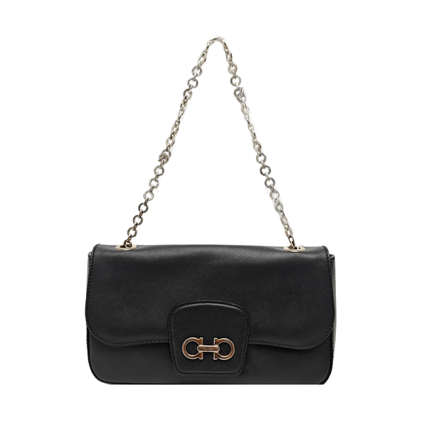 Calfskin Top Handle Bag Black