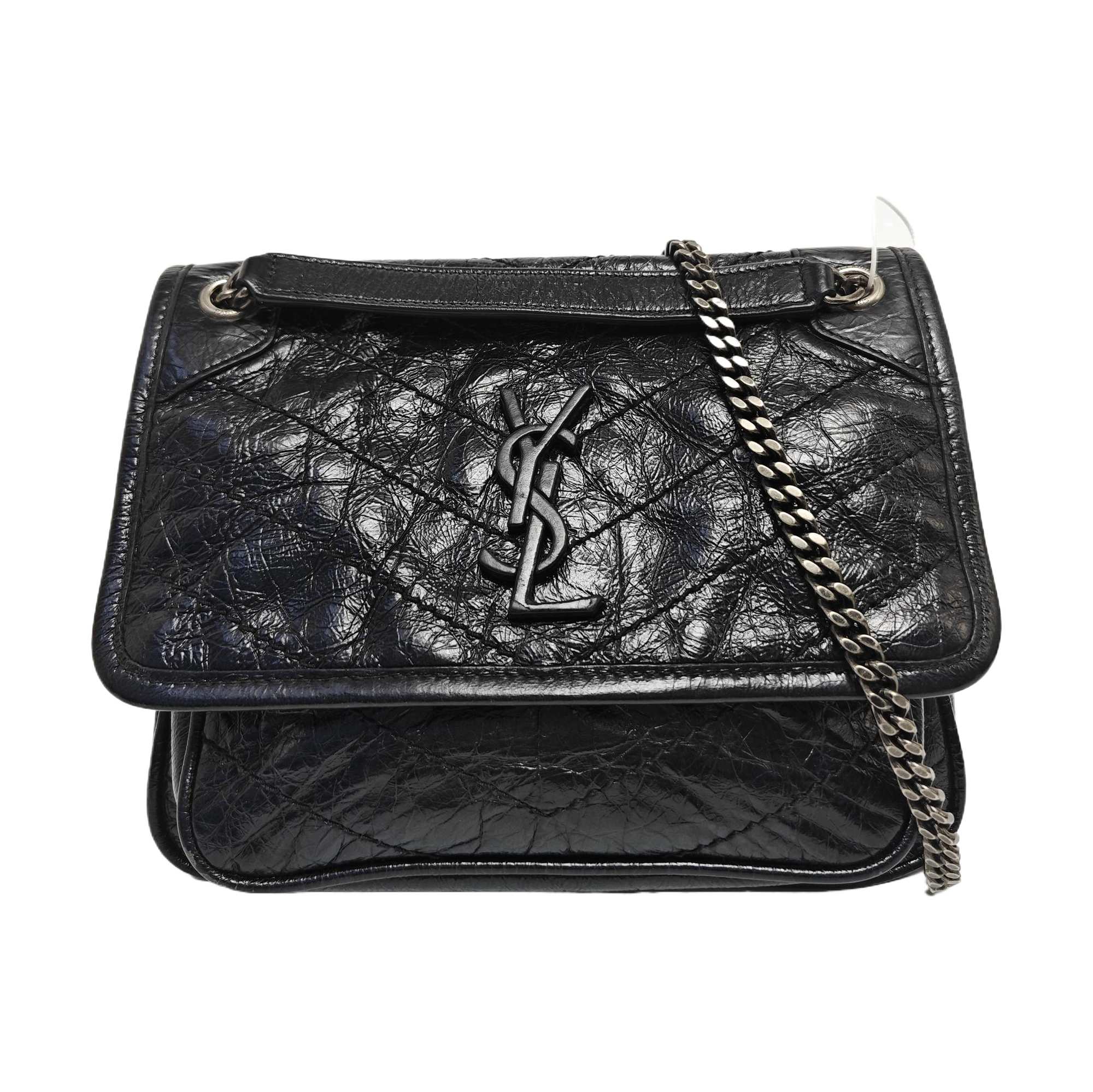 NIKI Small Chevron Calfskin Black