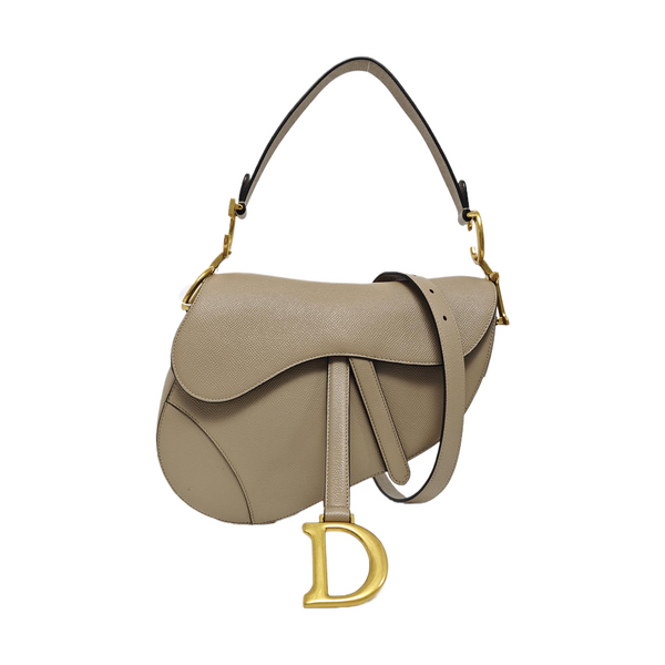 Saddle Small Calfskin Gray