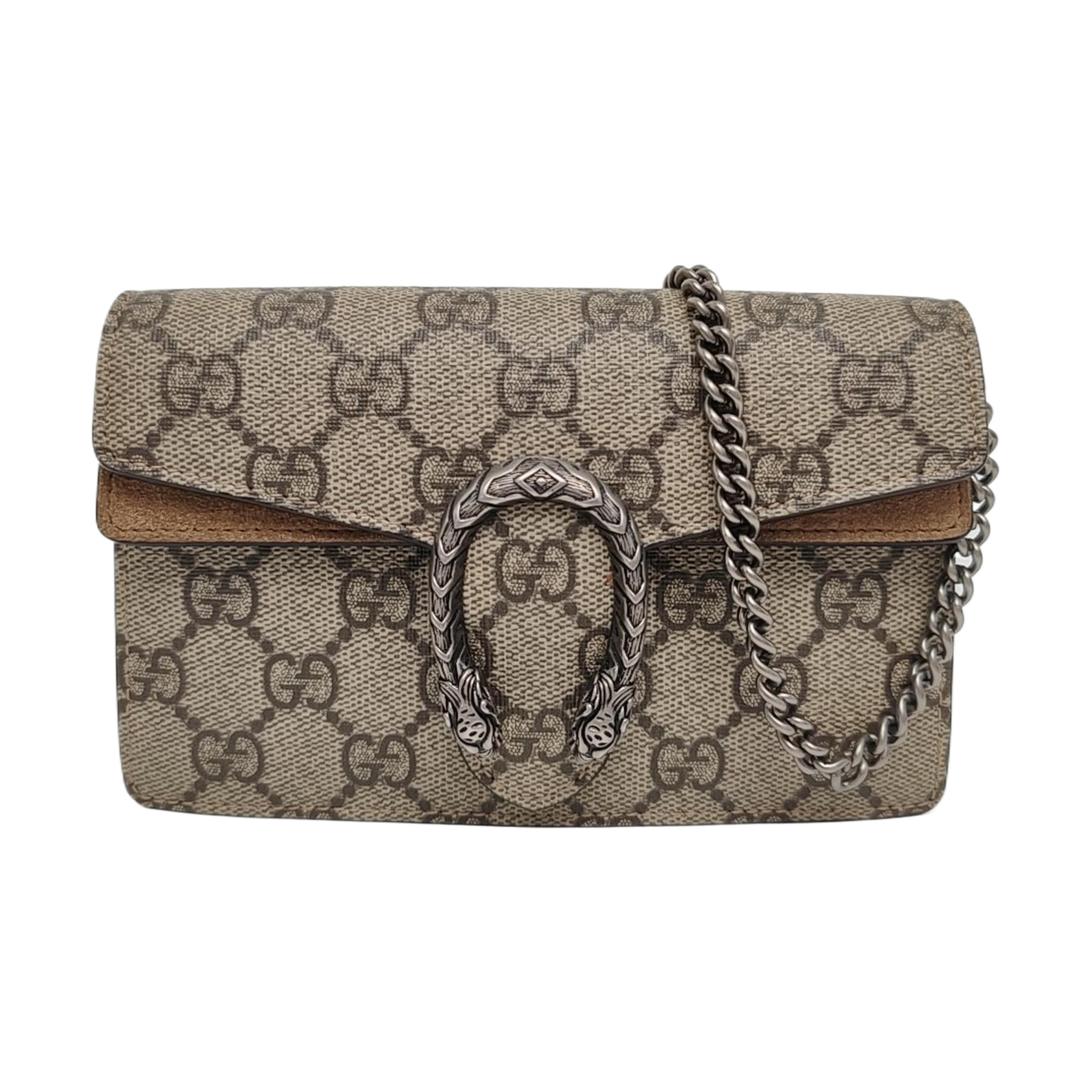 Dionysus Super Mini Monogram Coated Canvas Beige