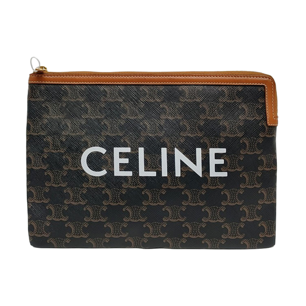 Authenticated pre-owned  TRIOMPHE Small Coated Canvas Brown - Clutch at Looply