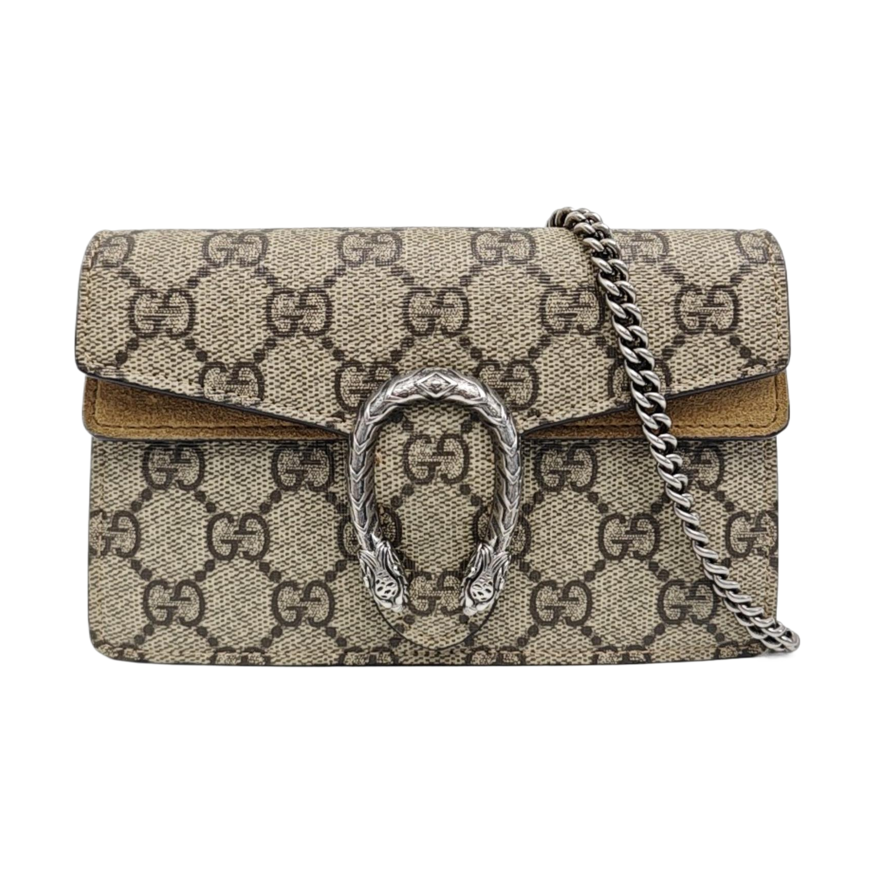 Dionysus Super Mini Monogram Coated Canvas Beige