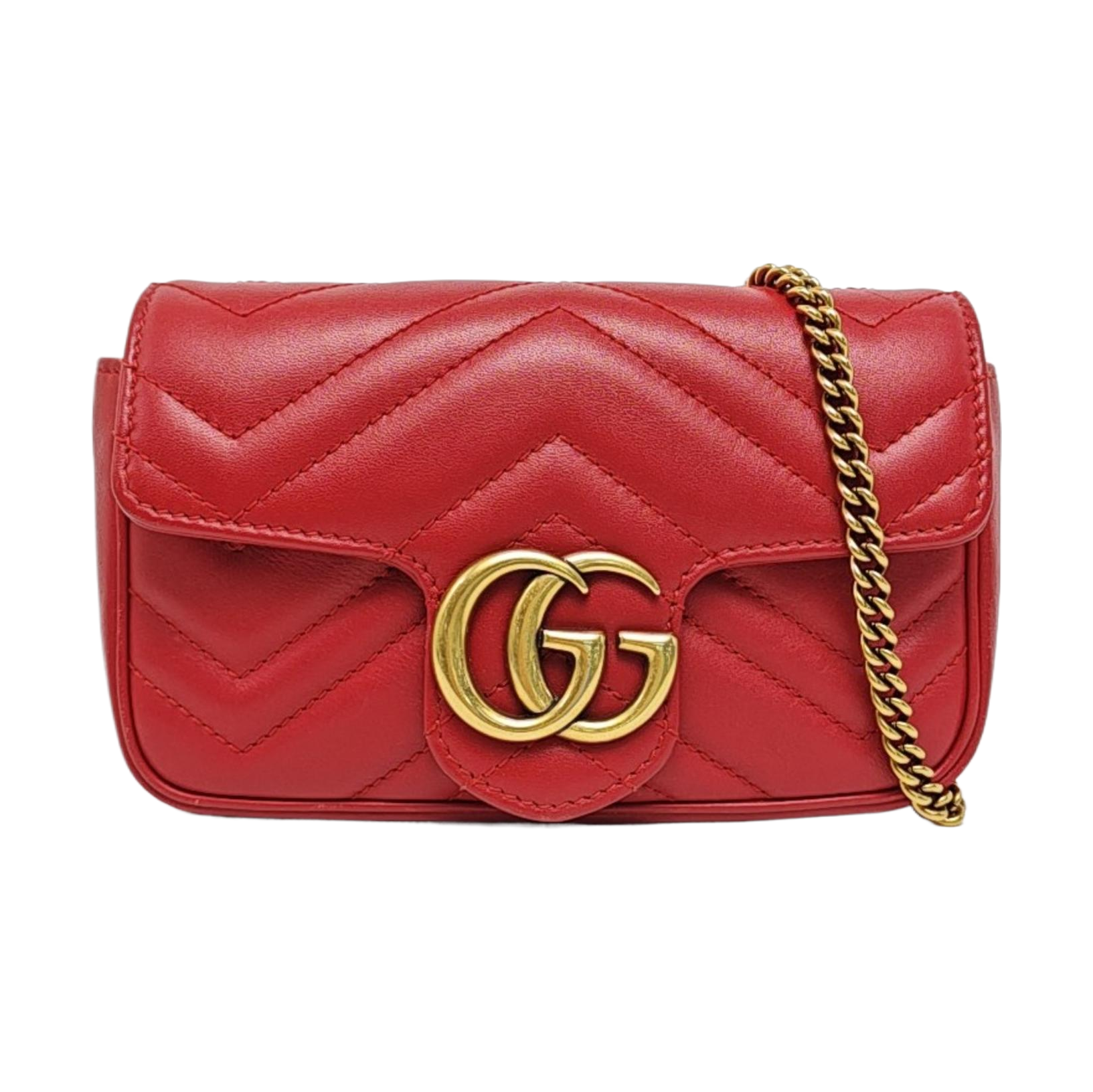 GG Marmont Mini Quilted Calfskin Red