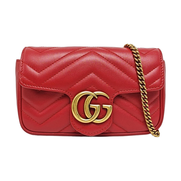 GG Marmont Mini Quilted Calfskin Red