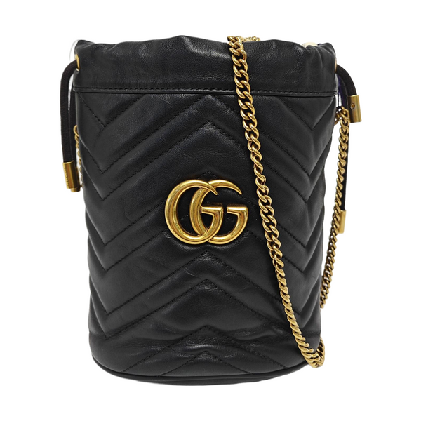 GG Marmont Mini Quilted Calfskin Black