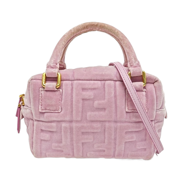 Monogram Velvet Crossbody Bag Pink
