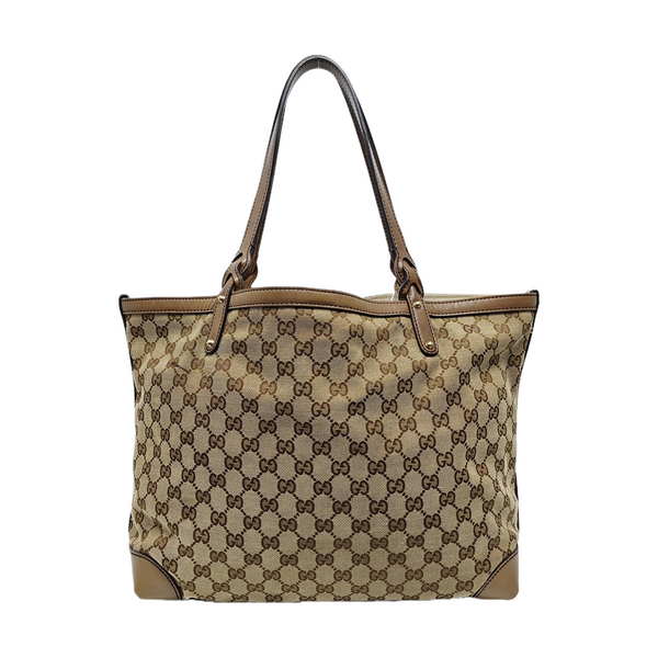 Monogram Canvas Tote Bag Brown