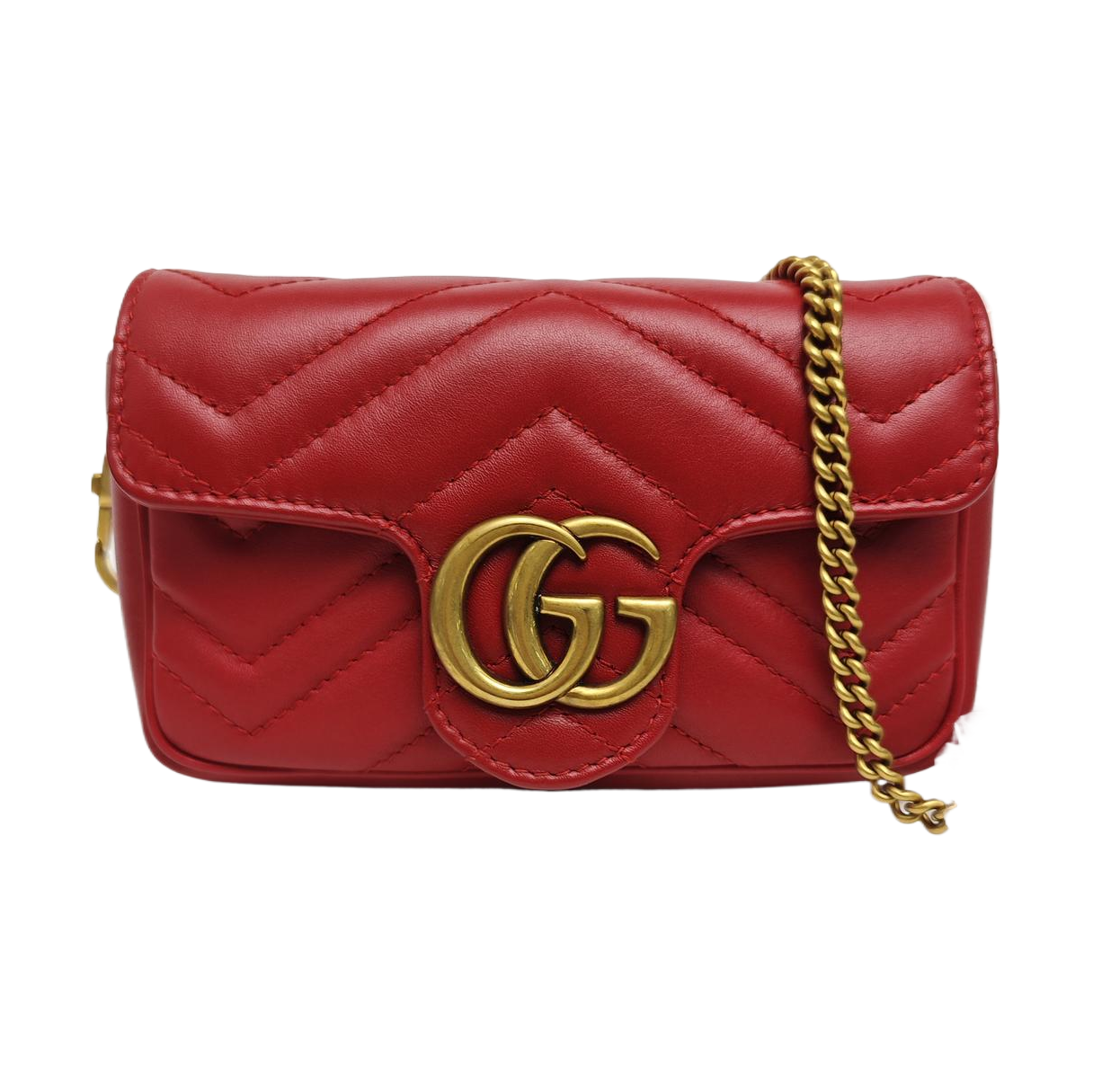 GG Marmont Mini Quilted Calfskin Red