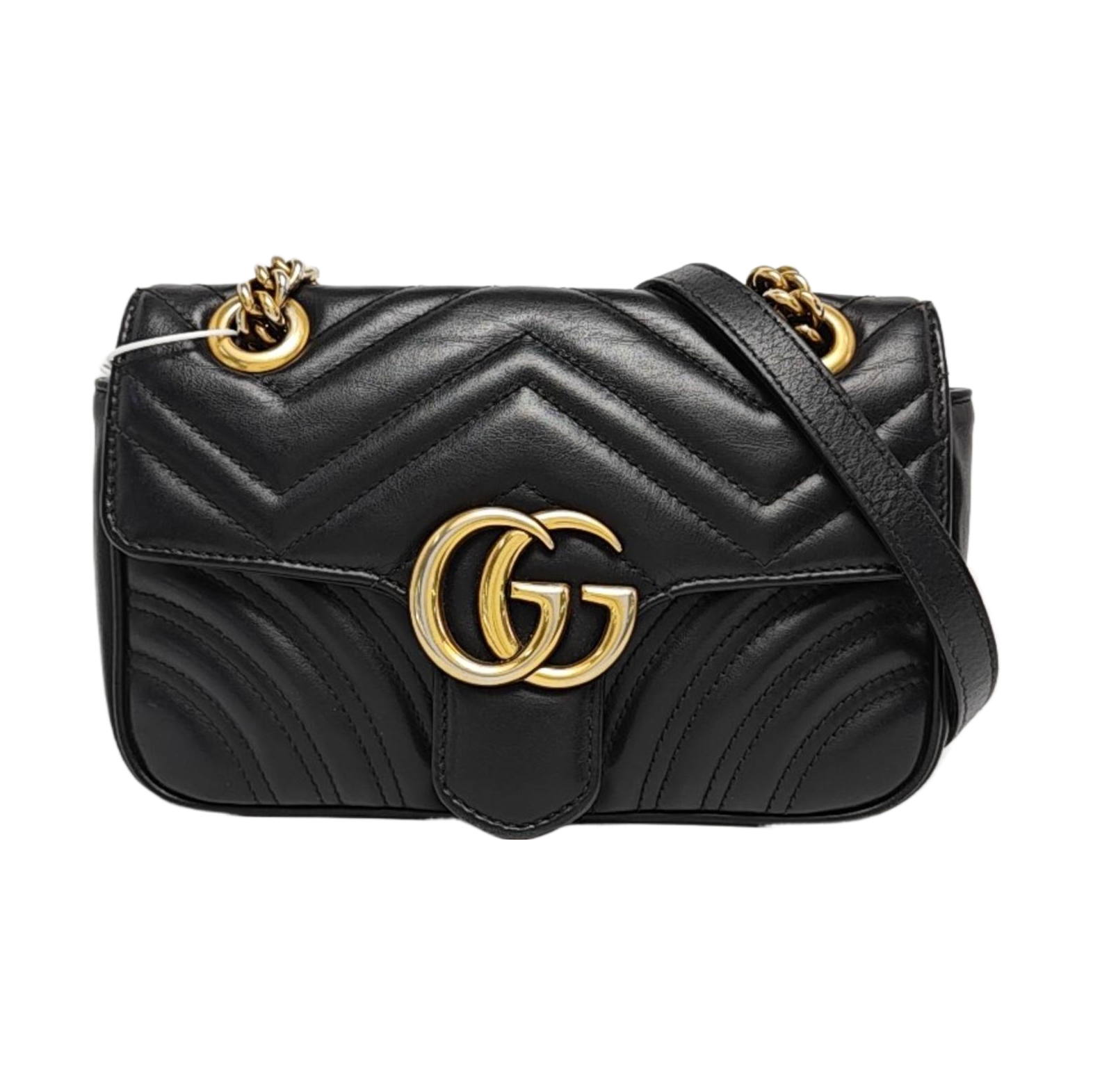 GG Marmont Small Quilted Calfskin Black