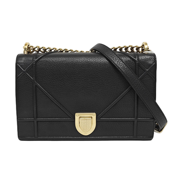 Diorama Medium Cannage Calfskin Black