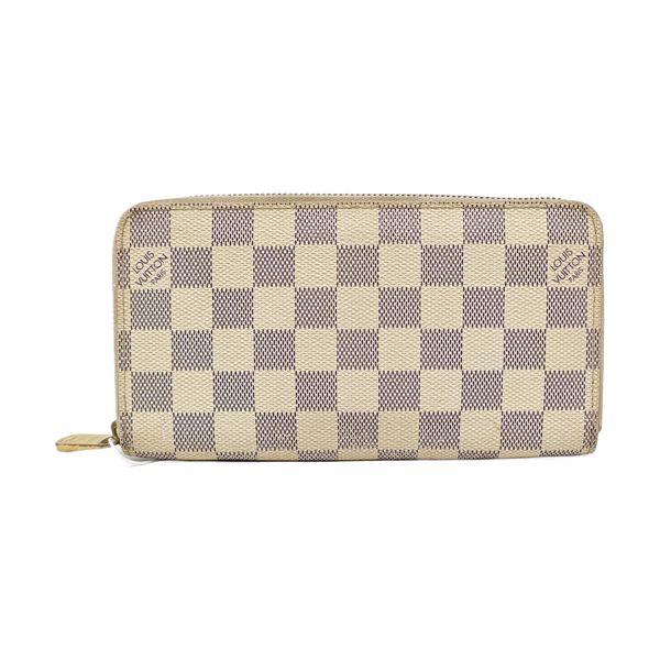 ZIPPY Damier Azur Coated Canvas White Wallet