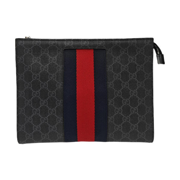 GG Supreme Monogram Coated Canvas Gray